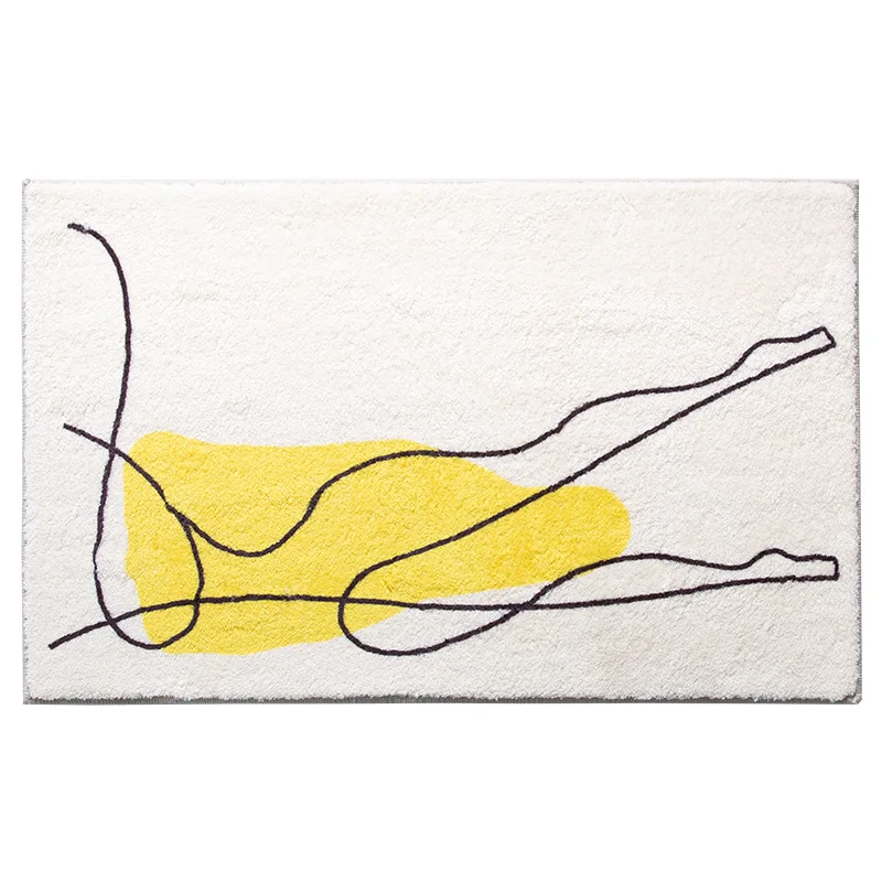 

Bubble Kiss Abstract Line Human Body Bathroom Carpet Non-Slip Absorbent Art Bedroom Carpet Living Room Imitate Cashmere Area Rug