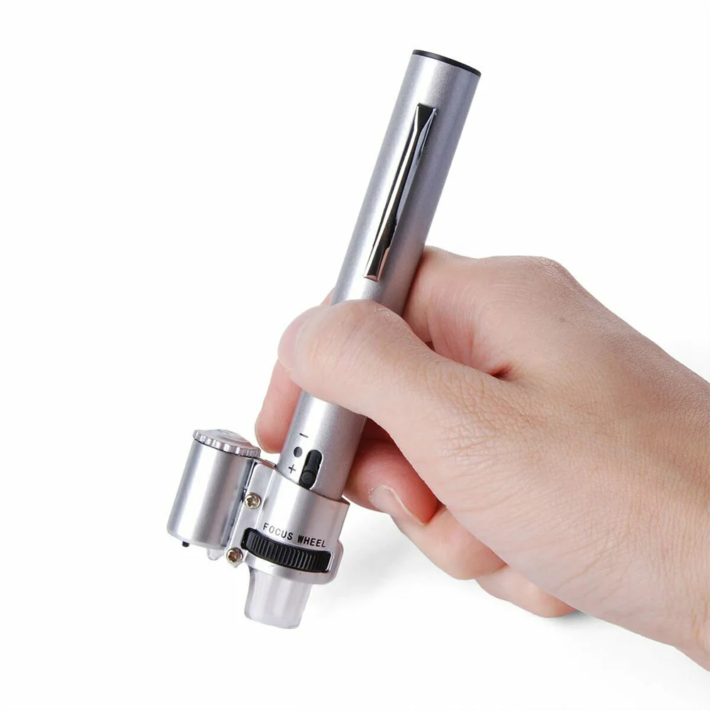 100x микроскоп Лупа с регулируемым фокусным расстоянием ручной портативный