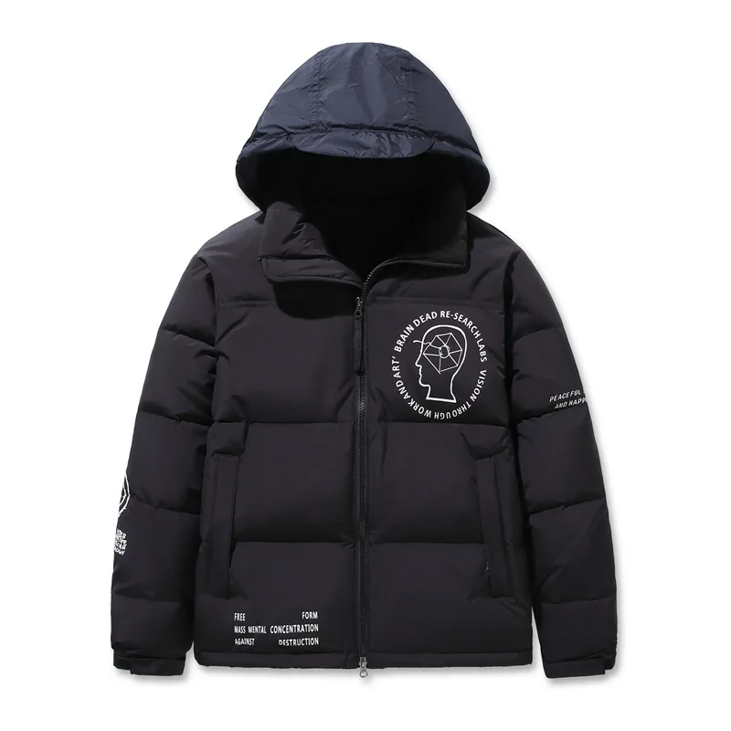 INS Winter The new Brand Face Parkas Mixed Colors Couple Cotton Coats Casual Men's Stand Collar Pocket Warm Down Puffer Jackets