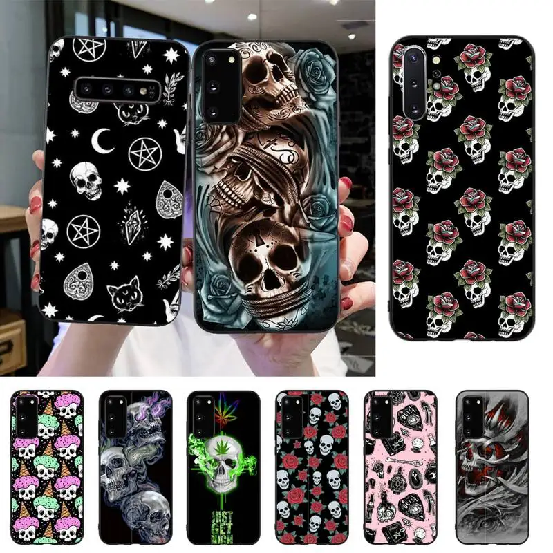 

YNDFCNB Skull Skeleton Phone Case For Samsung S20 S10 S8 S9 Plus S7 S6 S5 Note10 Note9 S10lite