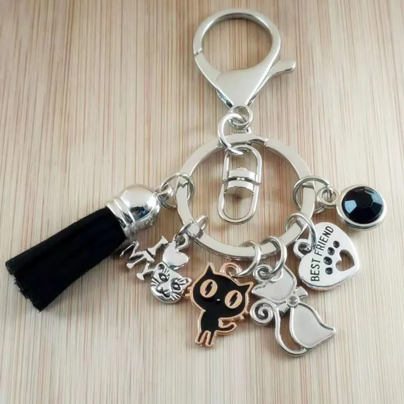 Очаровательные кошка брелок в виде кошек и собак Paw брелоки с принтом Best кулон