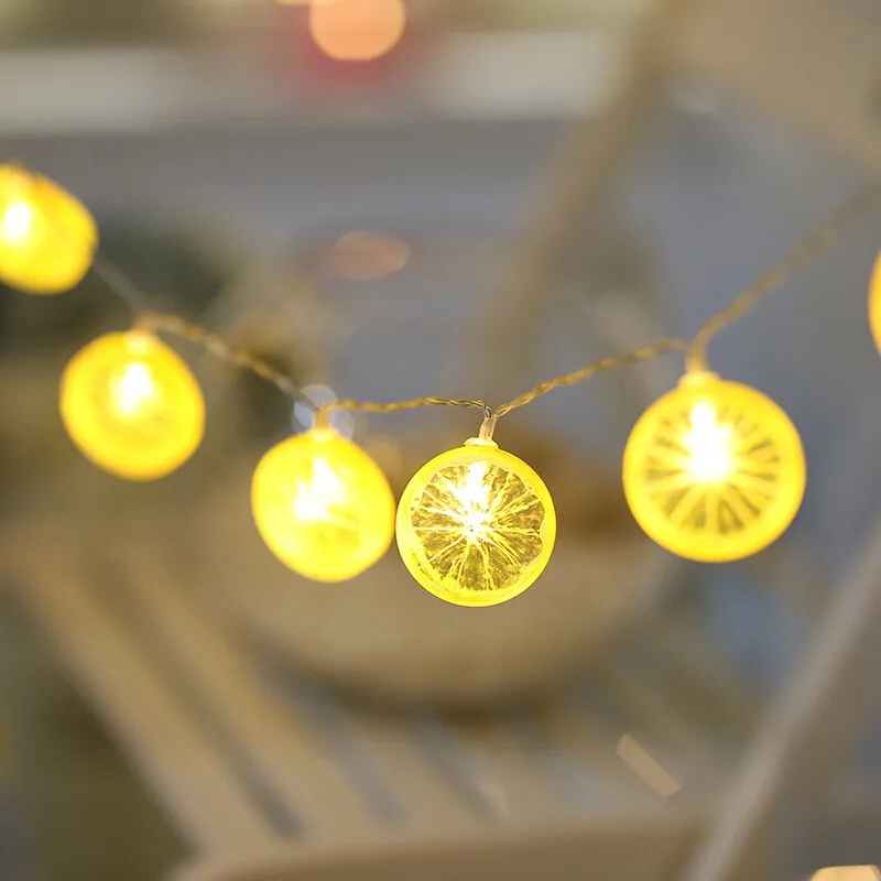 Светодиодная гирлянсветильник с лимоном s 10/30 светодиодов питание от батарейки AA
