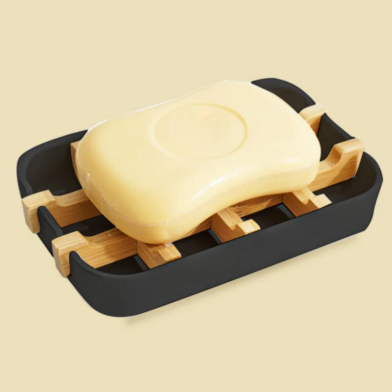 

Soap Dish Bamboo Self-draining Soap Dishes Soap Dish Washroom Bathroom Kitchen Bathtub Bar Sink 2021 New