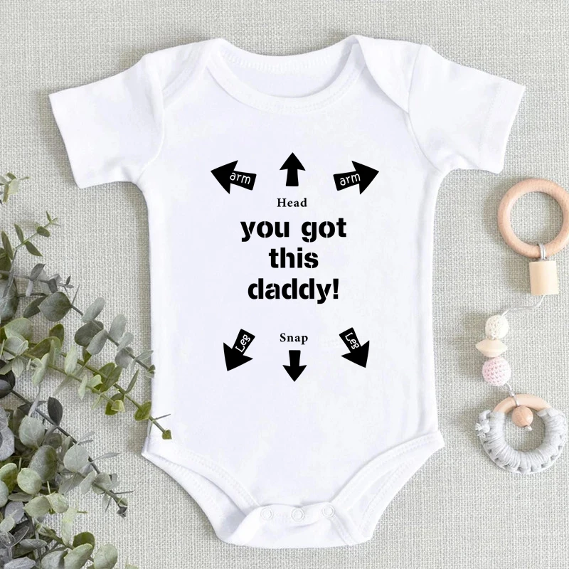 

You Got This Daddy Baby Romper Newborn Infant Girls Boy Short Sleeve Funny Cool Dad Rompers Jumpsuit Outfit Father Gift