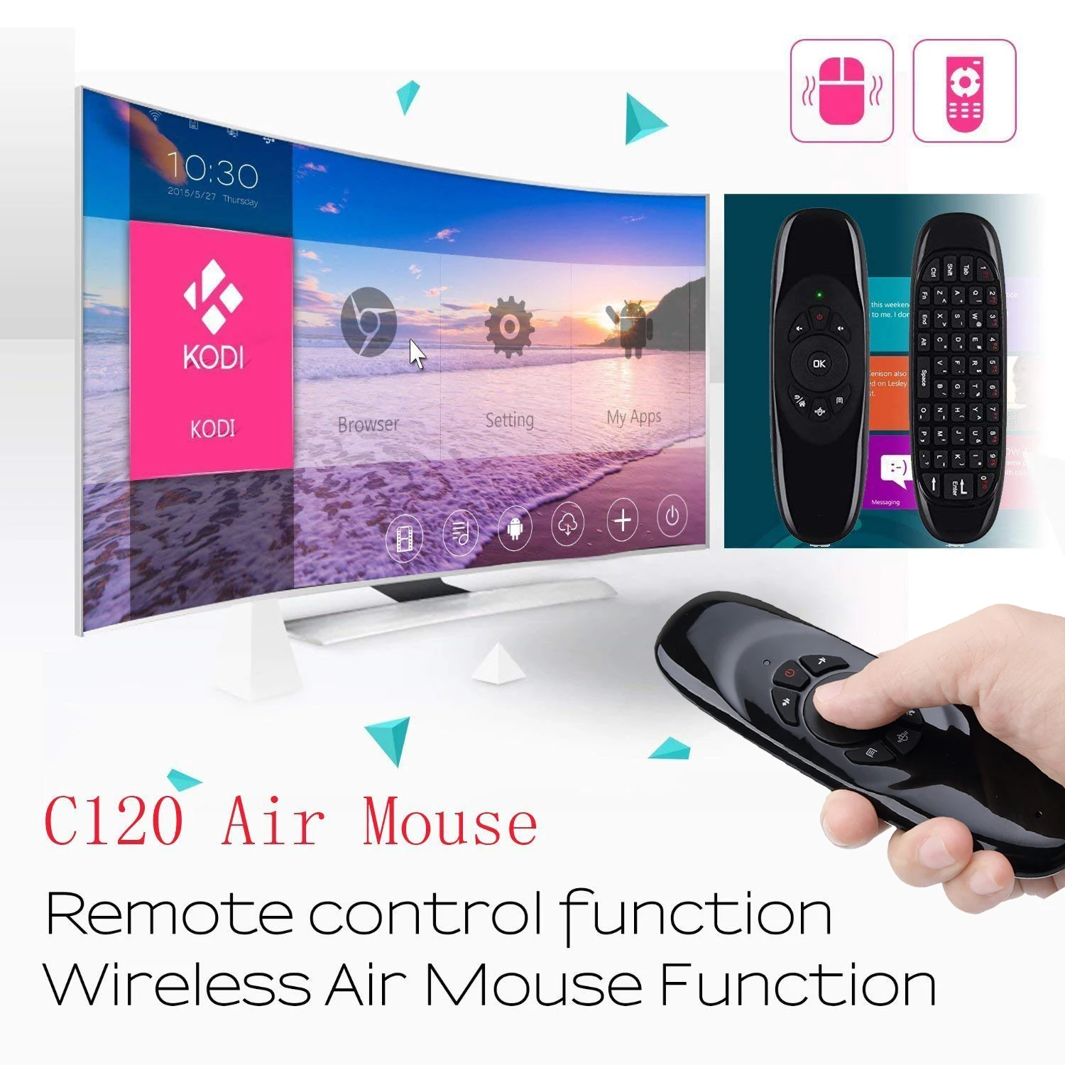 Беспроводная игровая мини клавиатура 2 4 ГГц с гироскопом Air Mouse пультом