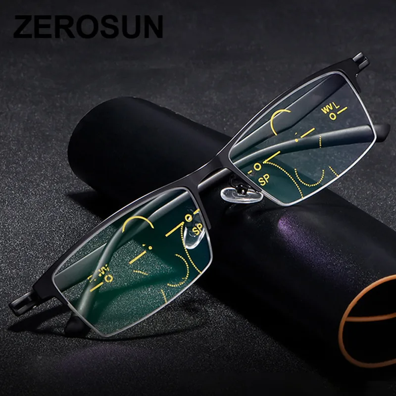 Zerosun прогрессивные очки для чтения мужские Мультифокальные дальнозоркости