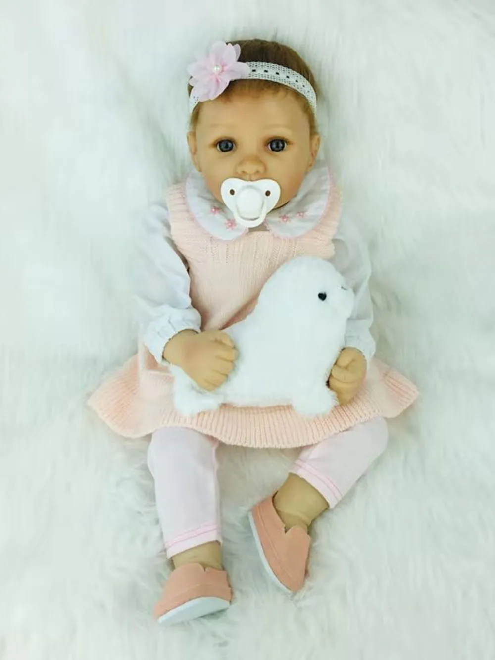 sea lion(white) Кукла Avani 'Nancy' 20 дюймов, ручная работа, реалистичные мягкие виниловые детские куклы, реалистичные куклы для новорожденных, куклы для новорожденных - Цвет: sea lion(white)