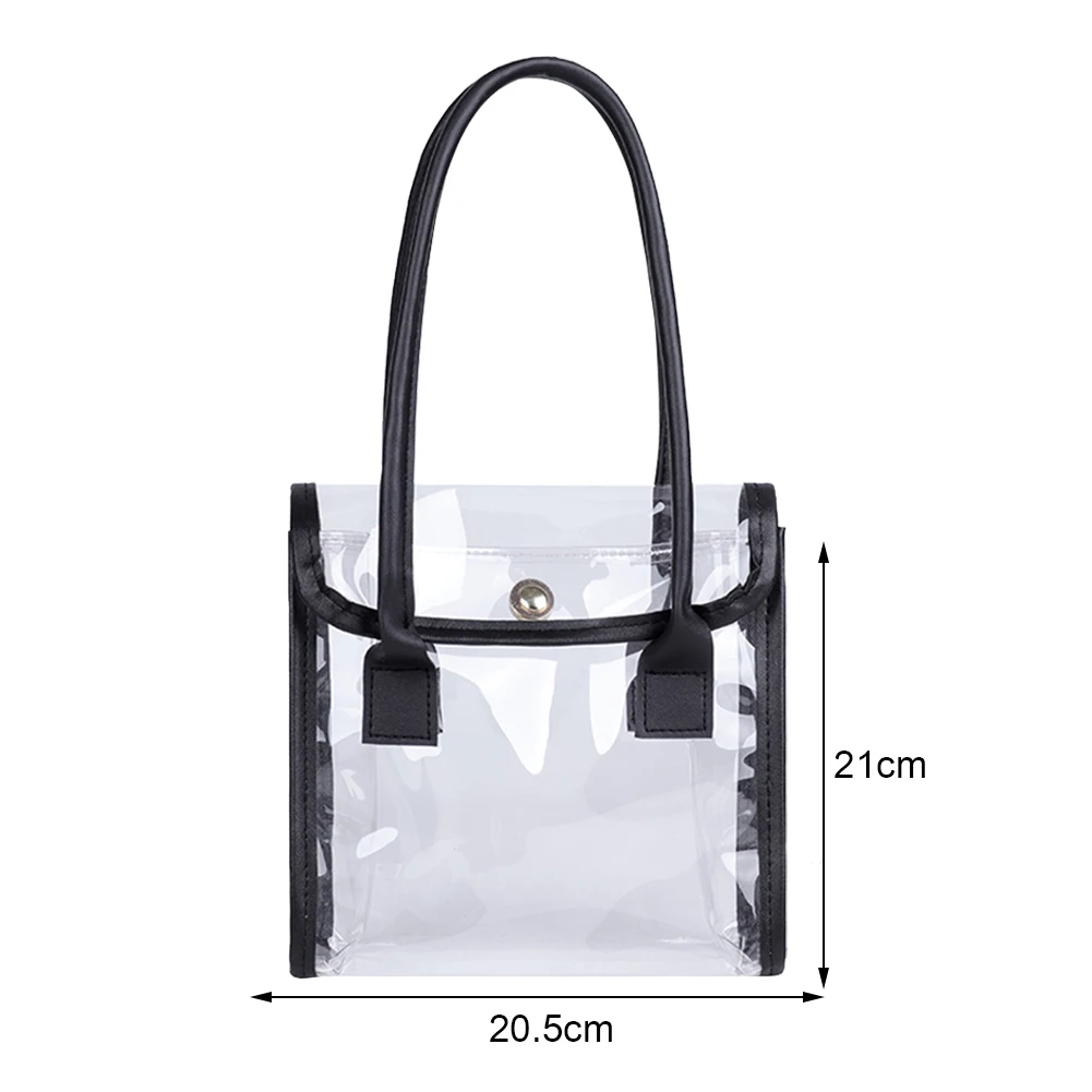 

Fashion Women PU PVC Transparent Shoulder Tote Bag Ladies Vintage Small Purse Top-handle Handbag
