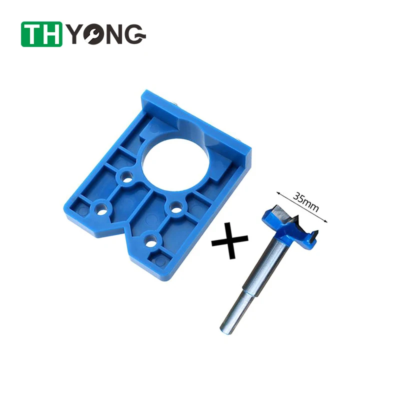 

Hinge Hole Drilling Guide Locator Hinge Drilling Jig Drill Bits Woodworking Door Hole Opener Cabinet Accessories Tool 35mm