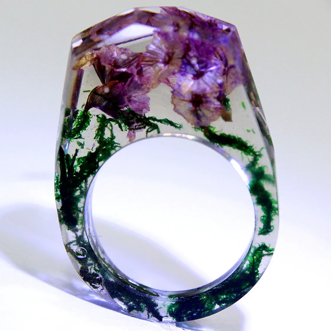 Кольцо из смолы с высушенным цветком Новое поступление маленькое кольцо ручной