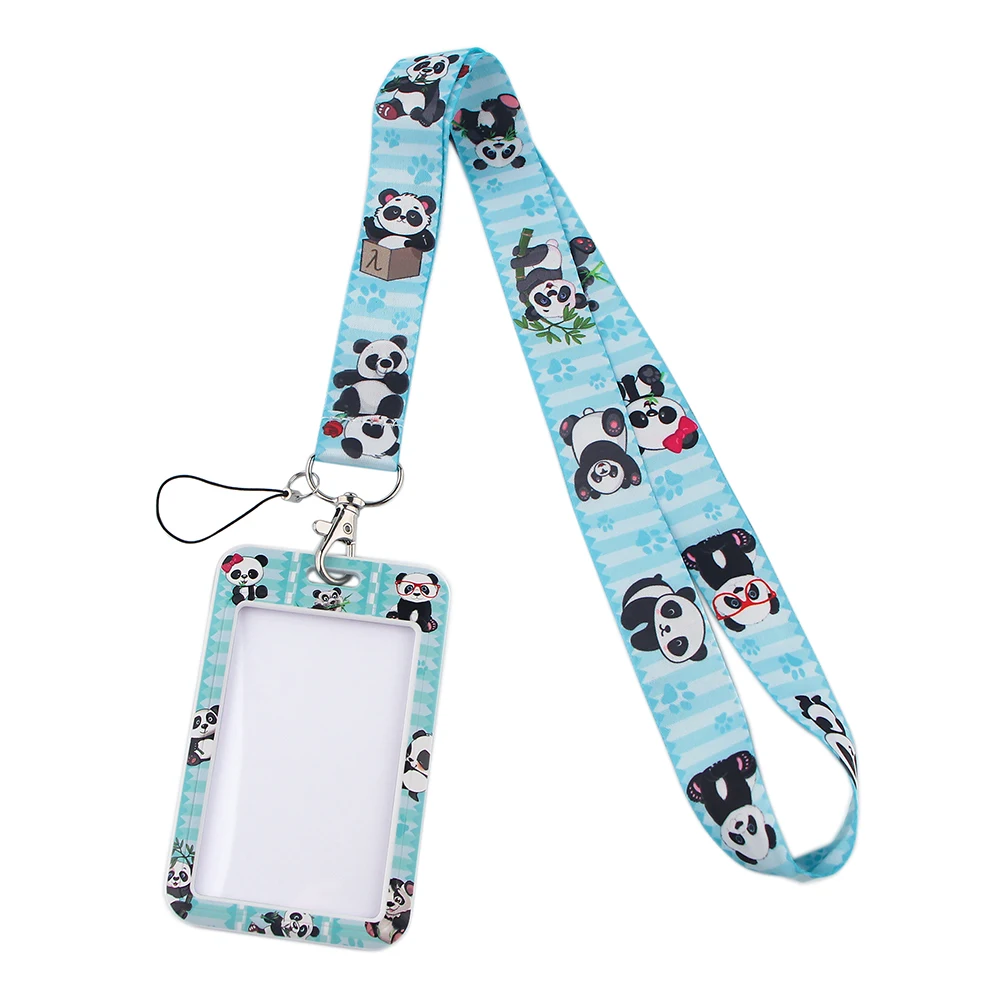 

K2844 Cute Panda New Cartoon Lanyard Neck Strap for Key ID Card Cell Phone Straps Badge Holder Fashion Buttons Accessories