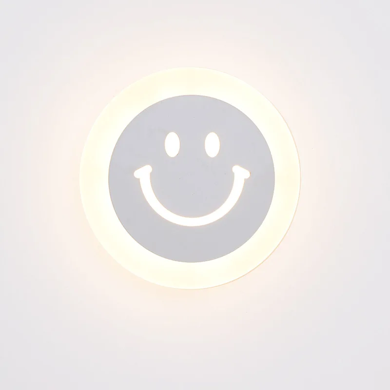 Настенный светильник со смайликом Креативный светодиодный для ванной коридора