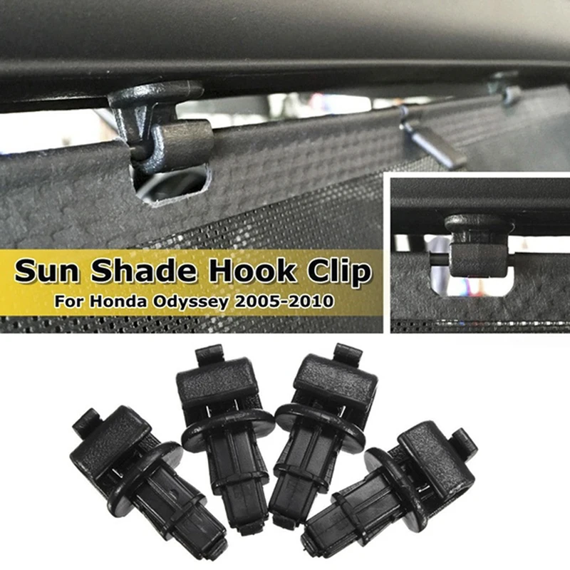 

4X Black Sliding Door Sun Shade Hook Clips Kit For Odyssey 05-10