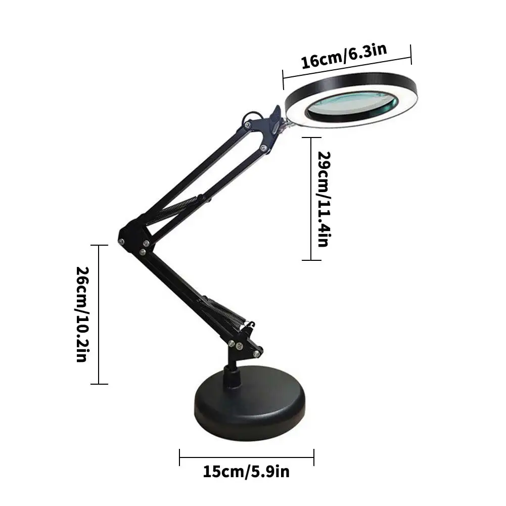 

Foldable Professional 5X Magnifying Glass Desk Lamp Magnifier LED Light Reading Lamp With Three Dimming Modes USB Power Supply