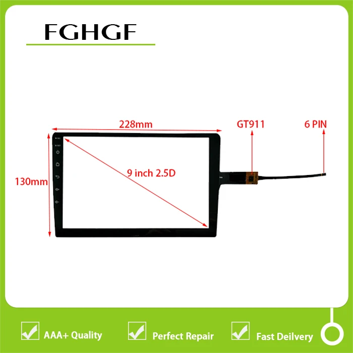 9 &quotдюймовый высокое качество 6PIN 228*130 GT911 автомобиля GPS сенсорный Экран Панель