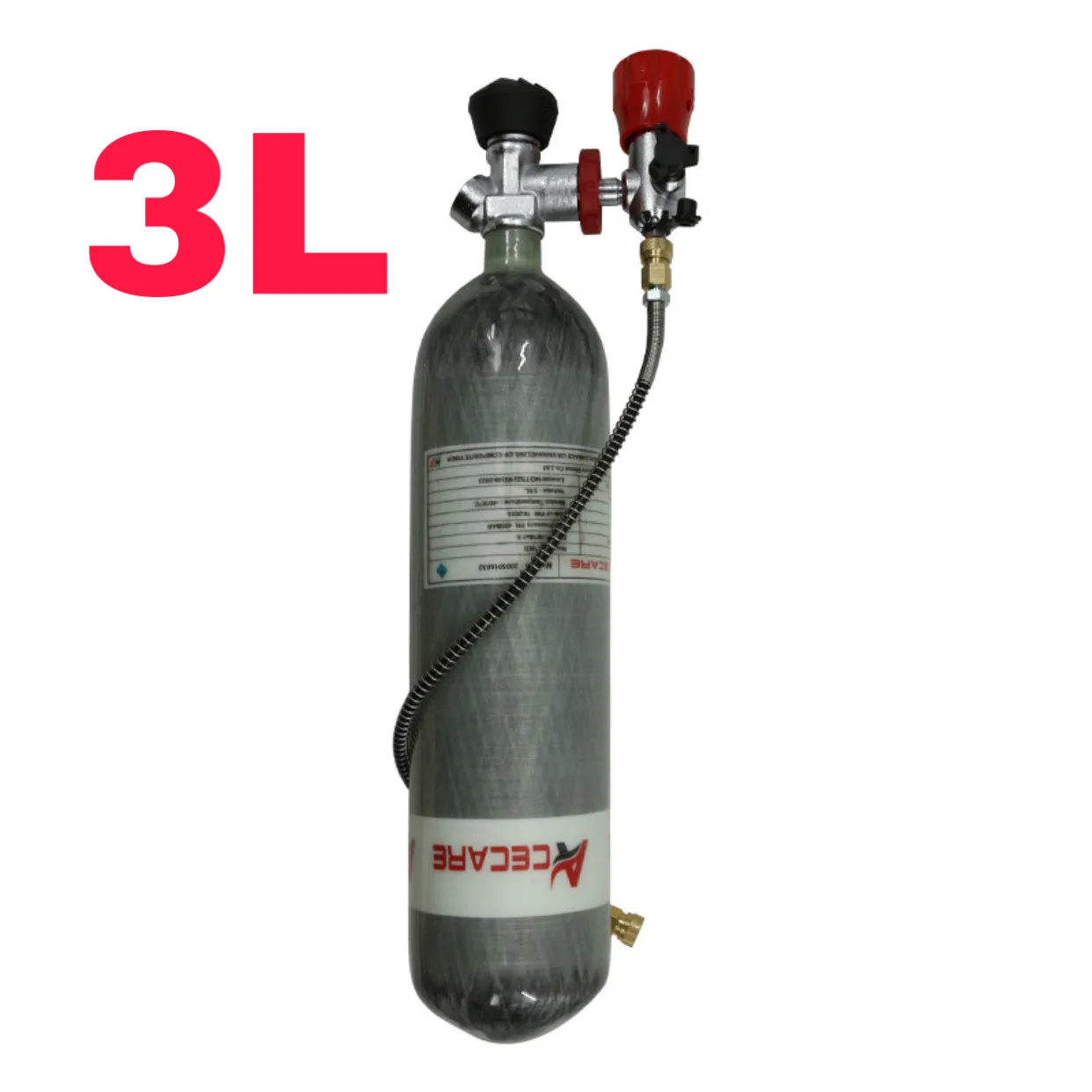 Баллон из углеродного волокна Acecare 3 л/6 8 л/9 л 300 бар/4500 фунт/кв. Дюйм HPA Pcp Воздушный