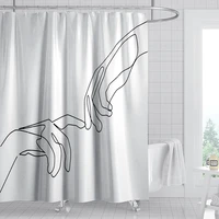 simple line shower curtain waterproof bathroom curtain home decoration bath curtains farmhouse decor