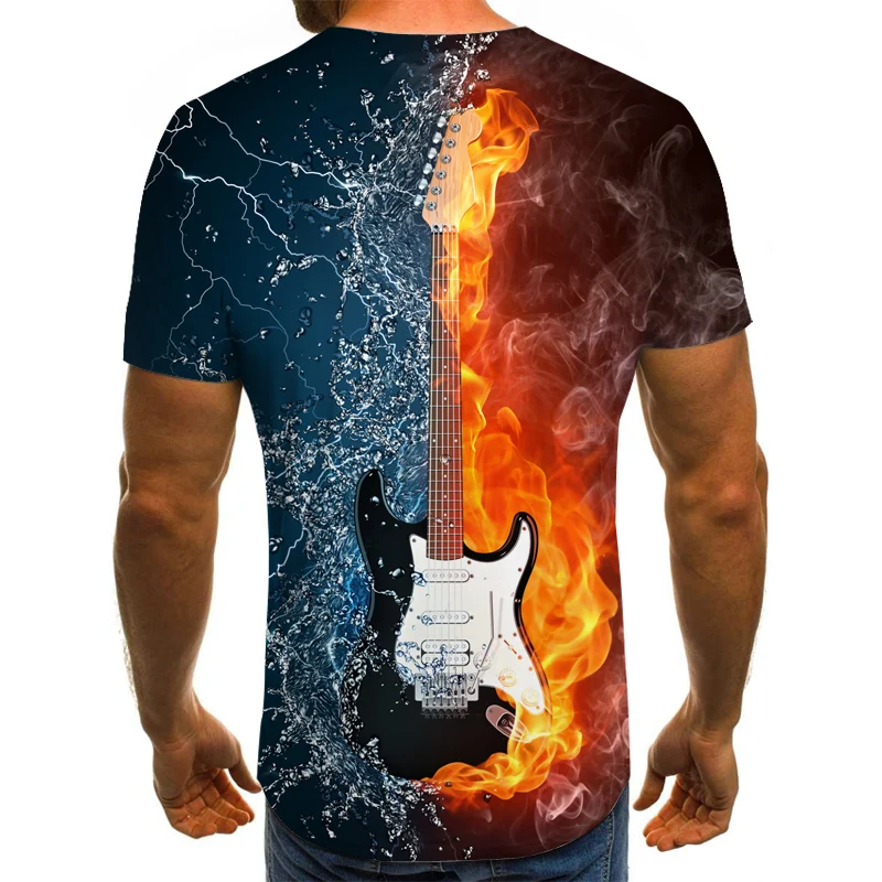 New High Quality Cool T-shirt Men Women Hot 3d Print Short Summer Tops Tee Hot Style Funny guitar T Shirts long sleeve t shirt
