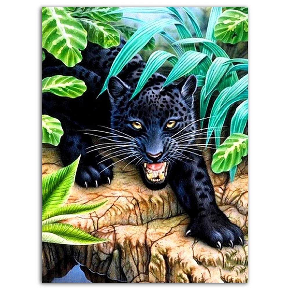 Алмазная живопись 5D сделай сам QIZITENG вышивка крестиком пантера квадратная