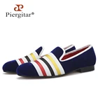 Мужские бархатные туфли Piergitar ручной работы, брендовая обувь для бара, без застежек, свадебная Классическая обувь, лоферы для вечеринок, три цвета