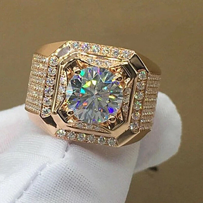 

Popular Full Mirco Paved Bling Iced Out Crystal Ring for Womem Men AAA Zircon Rhinestone Party Wedding Engagement Jewelry