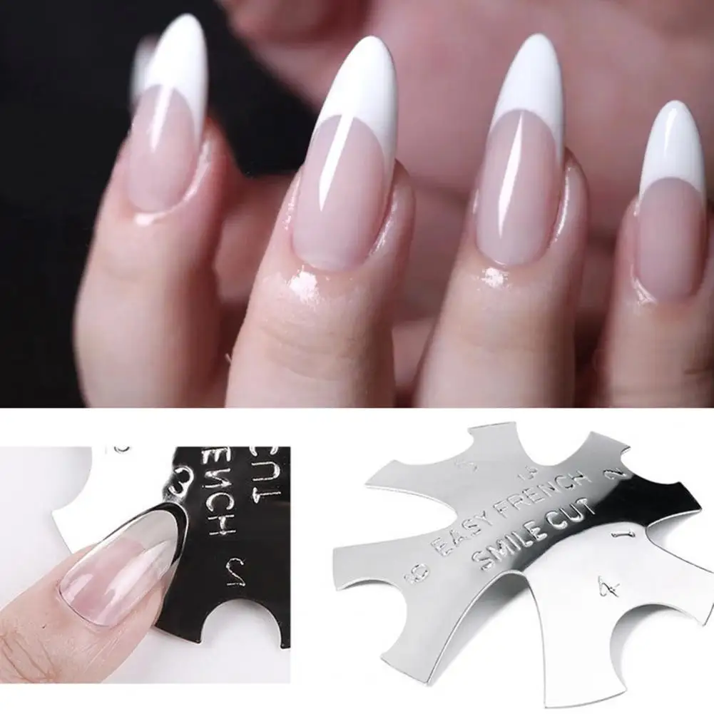 

Nail Cutter Plate French Style Nail Polishing Stainless Steel Reusable Manicure Edge Trimmer for Female nails accesorios 2021