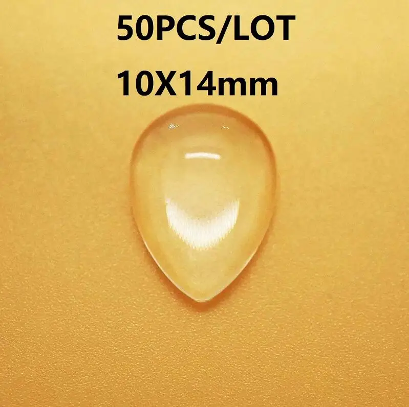 tears 50pcs 10x14mm Качественный комплект из двух предметов, 8/10/12/14/16/18/20/25 мм кабошоны круглые овальной формы сердца слезы прозрачный Стекло кабошон для DIY кулон для изготовления ювелирных изделий - Цвет: tears 50pcs 10x14mm