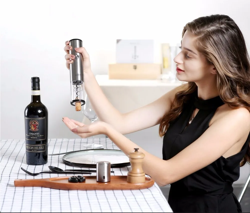 Xiaomi Automatic Wine Bottle Opener Electric Corkscrew Fast Decanter Round Stainless Steel Mini Plug Red Stopper optional | Электроника