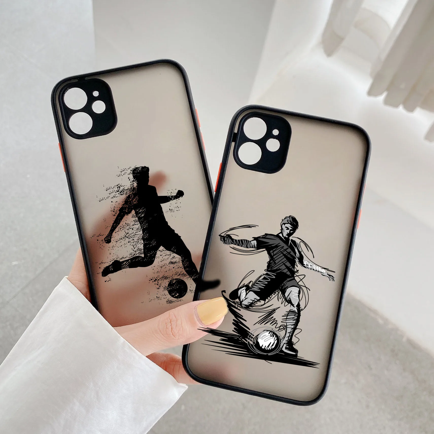 Phone Case For iPhone 12 13 11 14 Pro XS Max XR SE2 7 8 6S Plus X PlaySoccer Shockproof Clear PC Cute Back Cover Coque Football