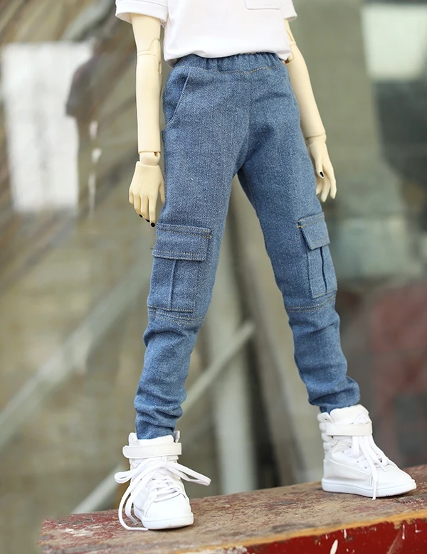 

BJD doll pants suitable for 1/4 popO68 size multi-pocket denim overalls doll accessory