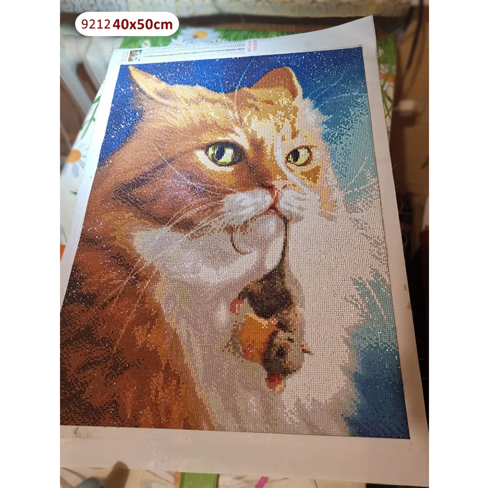 

5D DIY Diamond Painting Full Square Cat Rhinestones Pictures Diamond Embroidery Animals Mosaic Sale Home Decoration