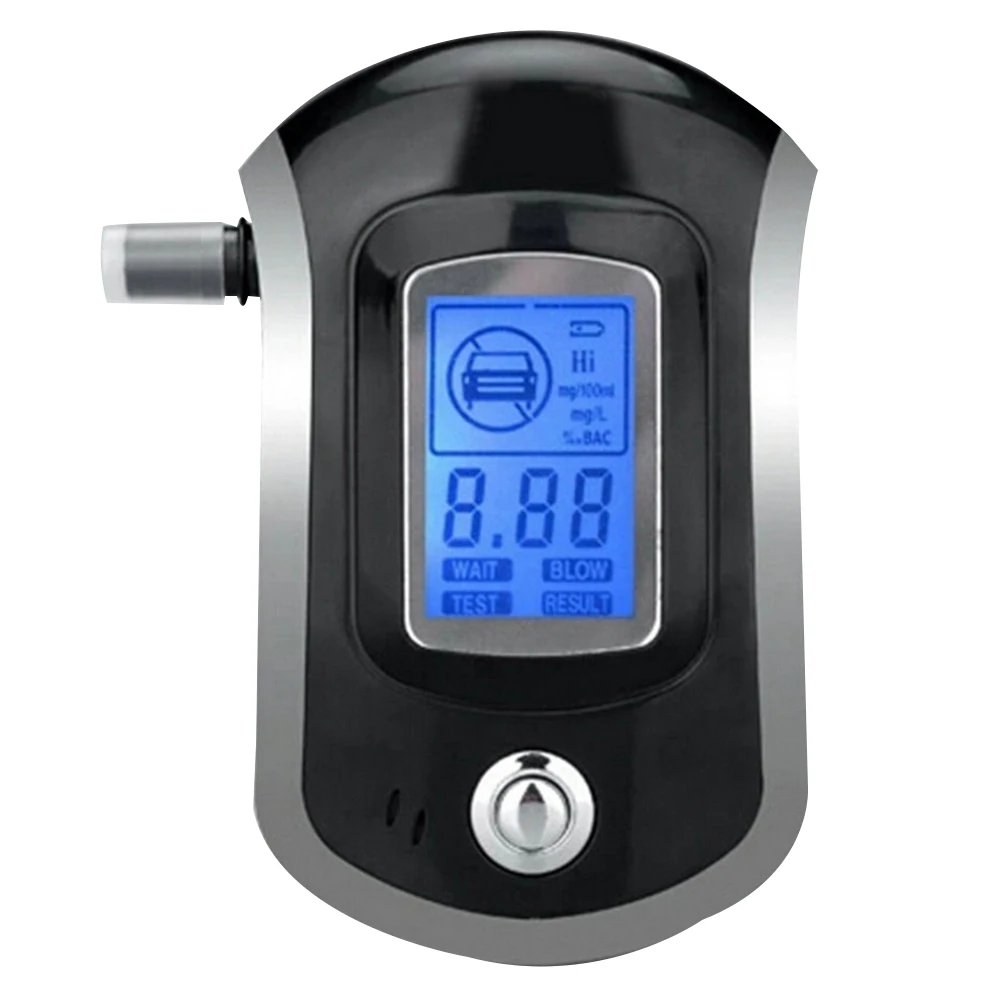 

Professional Digital Breath Alcohol Tester Breathalyzer with LCD Dispaly with 5 Mouthpieces Portable Breathalyser AT6000