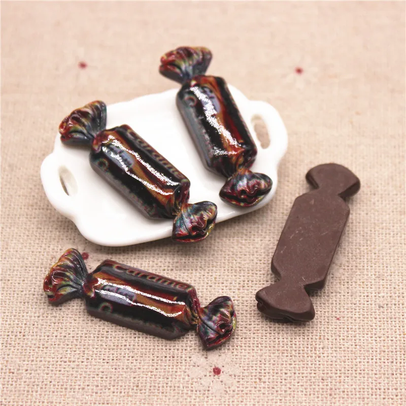 10pcs Mixed Style Kawaii Resin Simulation Chocolate Milk Candy Flatback Cabochon DIY Jewelry/Craft Decoration Accessories images - 6