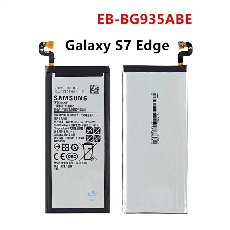 

Оригинальный телефон, аккумулятор емкостью 3600 мАч для Samsung Galaxy S7 Edge EB-BG935ABE G9350 G935F G935FD G935W8 G9350