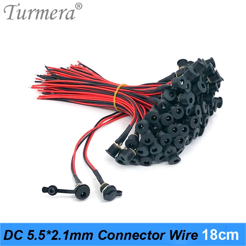 Водонепроницаемый разъем Turmera DC022B для аккумулятора постоянного тока 5 5*2 1 мм 18 см