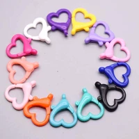multi colors mixed plastic snap heart lobster clasp hooks for diy jewelry making bracelet necklace crafts connector accessories