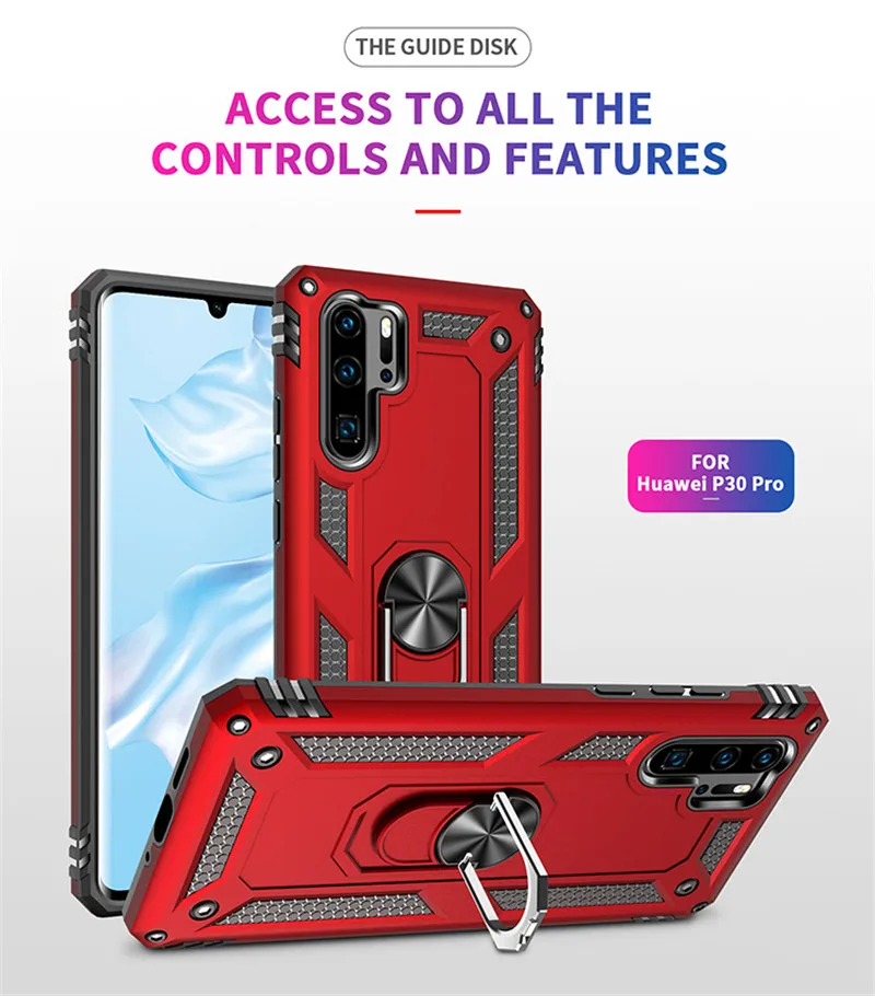 

for Huawei P30 Pro Case Magnet Car Ring Stand Holder Cover for Huawei P30 pro P 30 pro P30pro Coque Capa Silicone Bumper Coque