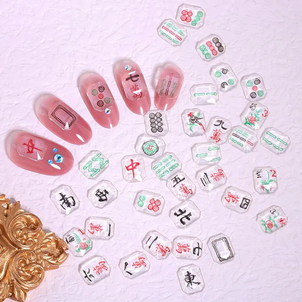 

20Pcs/set Mixed Rectangular Multicolor Crystal Nail Art Rhinestone Flash Rhinestone Chinese Mahjong 3D Nail Art Decorations