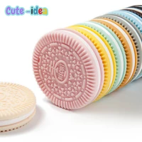 cute idea 1pc silicone cookies teether bpa free baby nusring pacifier food grade teething handmade diy accessory baby product