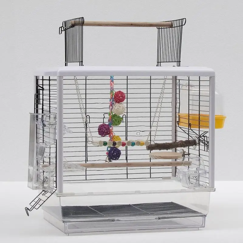 

47 * 35 * 47.5-61cm Can Open The Top Of The Acrylic Plate Transparent Ornamental Bird Cage Design Convenient And Easy To Clean