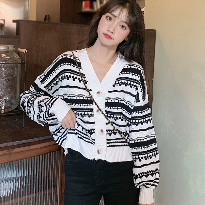 

Women Cardigan Autumn Winter Warm Knitted Sweater Jacket Pocket Knit Cardigans Coat Lady Loose Sweaters