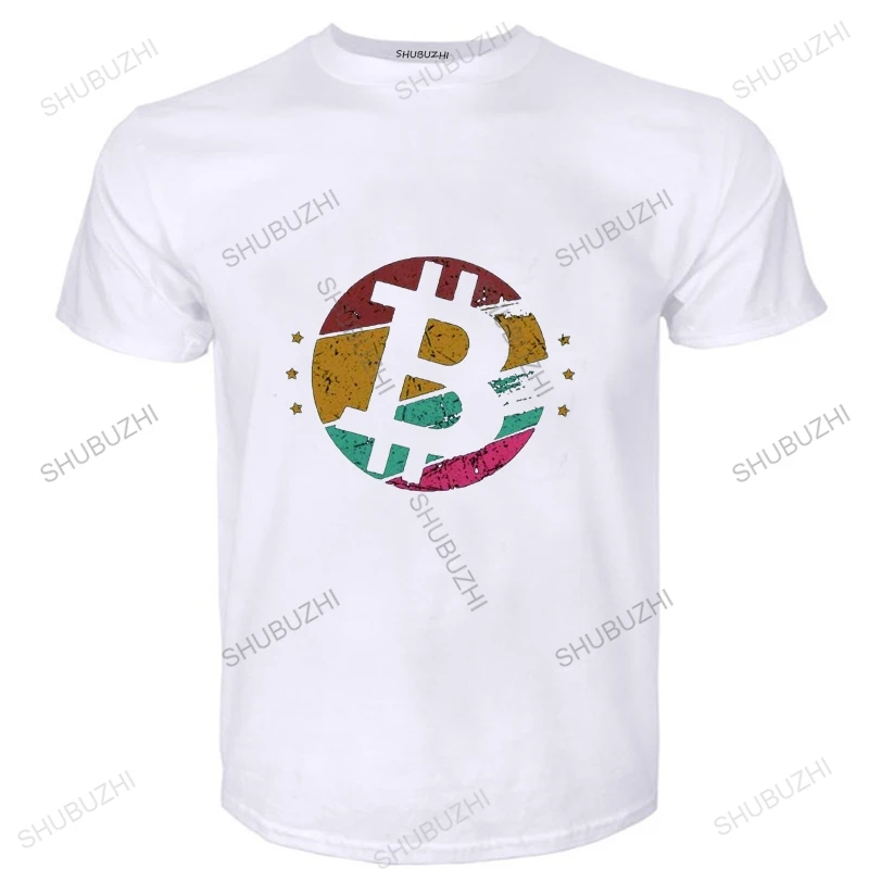 

Мужская винтажная футболка в стиле ретро с вырезом под горло, хлопковая Футболка BTC, криптовалюты, криптовалюты, футболка с блокировкой блок...