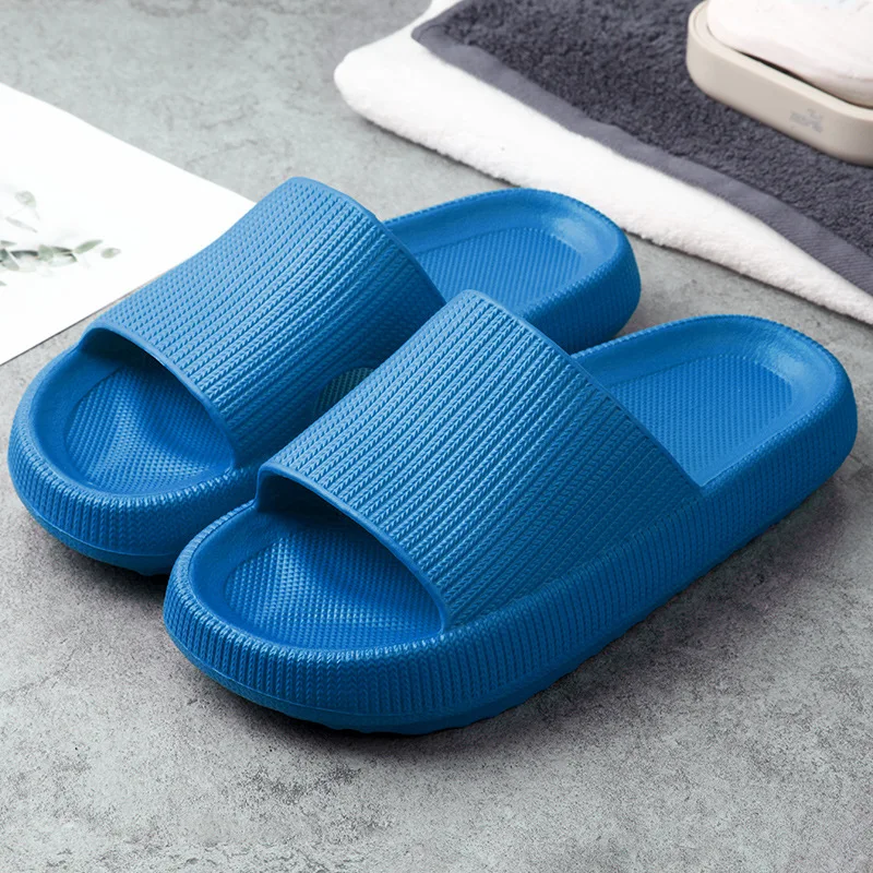 

2021 Thick Sole Home Men Slippers Heel Ladies Platform Flat Shoes Non-slip EVA Living Room Indoor Slides Women Slippers Size 45