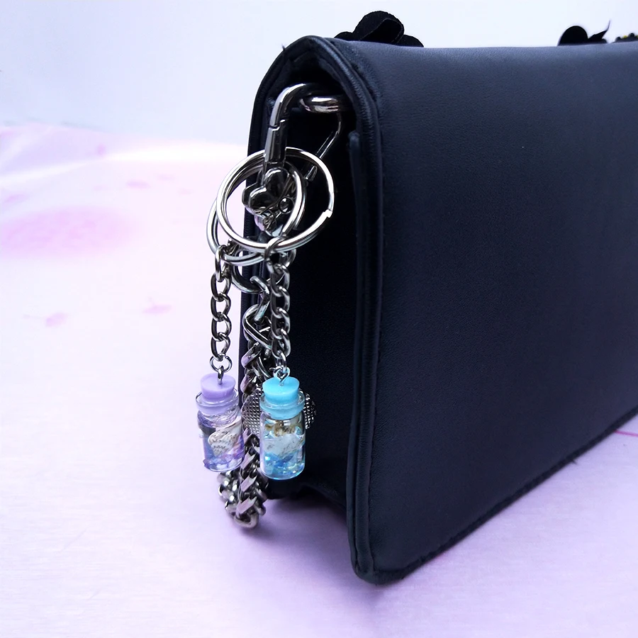 Акриловые милый брелок сока мороженого раковины дрейф бутылка с подвеской для