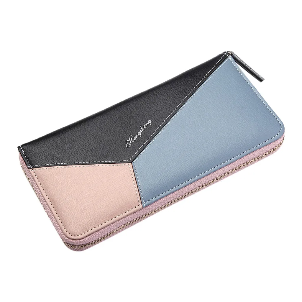 Геометрические женские кошельки на молнии розовый карман для телефона кошелек