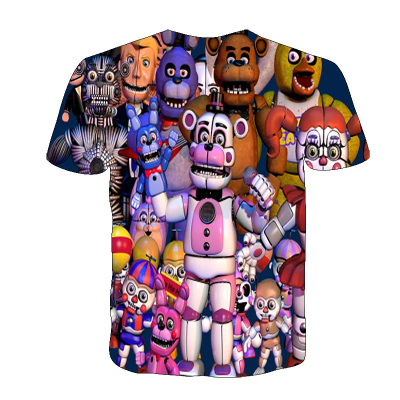 

Boys/Girls T-shirt Five Nights 3D Print Cartoon Anime Cool Graffiti Kids t shirt Children Clothing Streetwear Casual Tops 4-14Y
