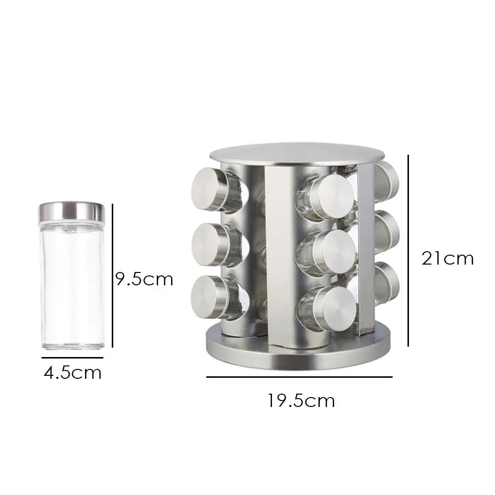 Кухонная стойка для приправ 12 ароматов набор вращающихся стеклянных бутылок из