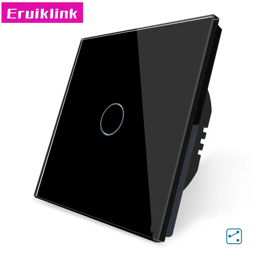 1gang black ЕС/Великобритания Стандартный Светильник переключатель, закаленное стекло Ganel 1 банда/2 банды/3 банды 2 пути один Fireline настенный сенсорный выключатель - Цвет: 1gang black