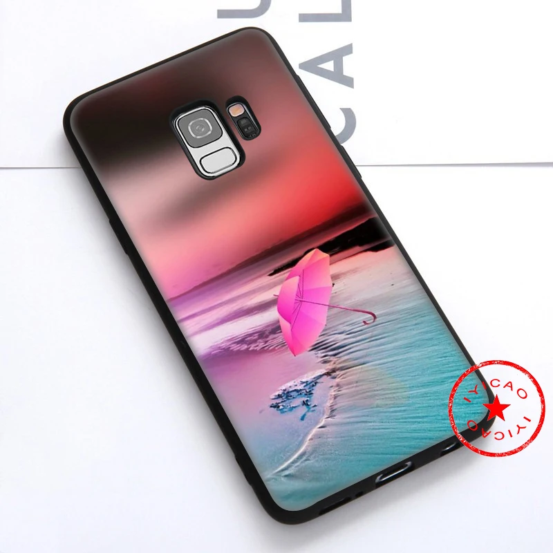 IYICAO красный зонт арт мягкий чехол для samsung Galaxy S10e S10 S9 S8 Note 8 9 10 Plus S6 S7 Edge TPU |