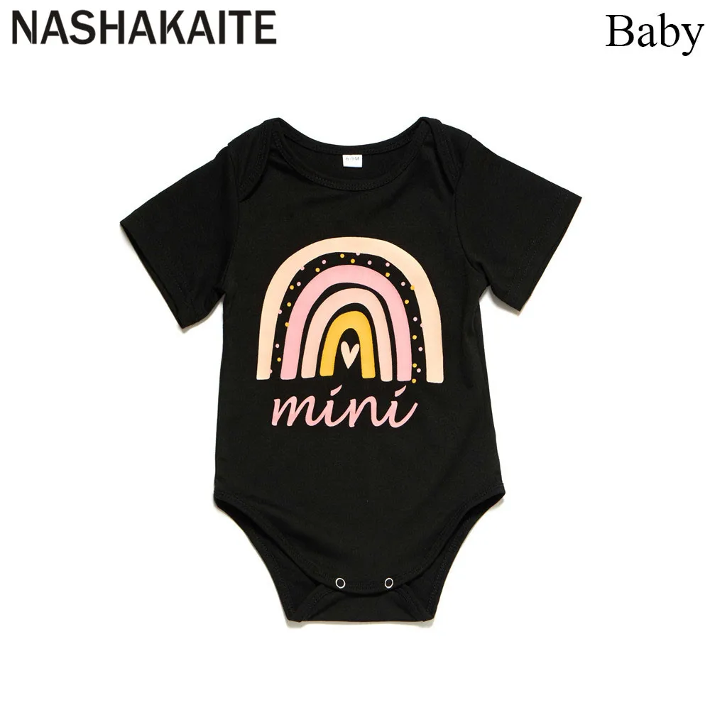 NASHAKAITE/Одинаковая одежда для мамы и дочки семейная футболка с надписью mini принтом